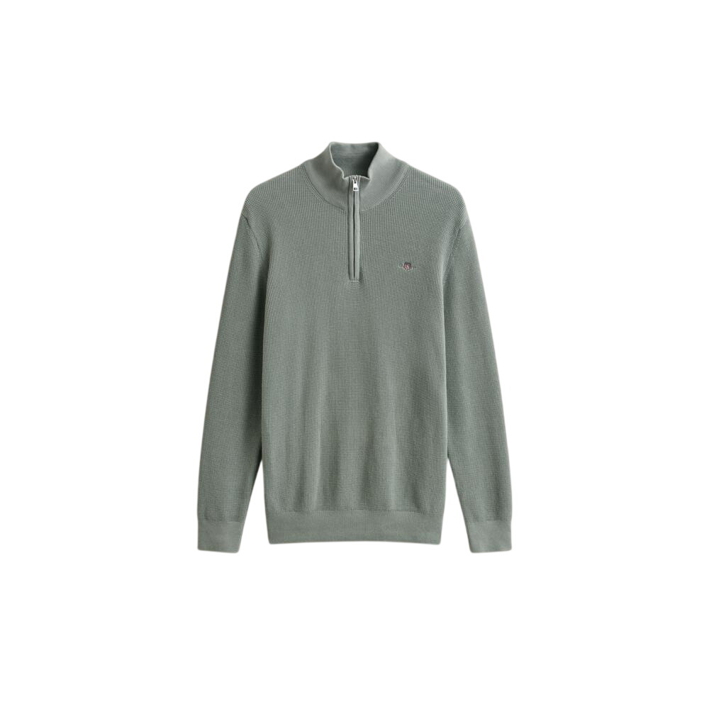 GANT Textured Cotton Half Zip Sweater
